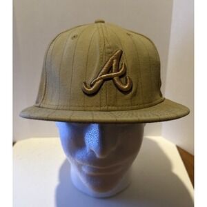Rare Pattern ATLANTA BRAVES‎ MLB Baseball Hat/Cap 59fifty New Era Fitted 7 5/8
